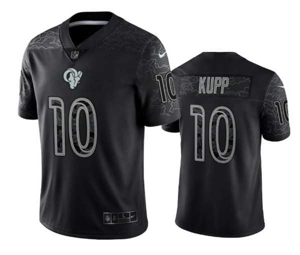 Mens Los Angeles Rams #10 Cooper Kupp Black Reflective Limited Stitched Football Jersey->los angeles rams->NFL Jersey